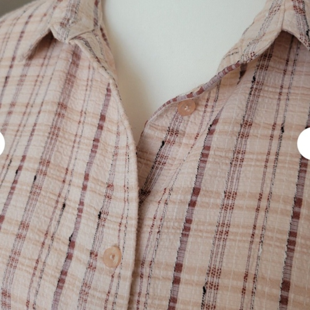 Calvin Klein Plaid‎ Button-up Women's  Over-sized Collard Shirt - Size L - Picture 12 of 12